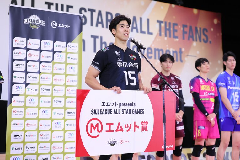 多くの票を集めてキャプテンを務めた日本代表・宮浦健人（ウルフドッグス名古屋）©︎SV.LEAGUE