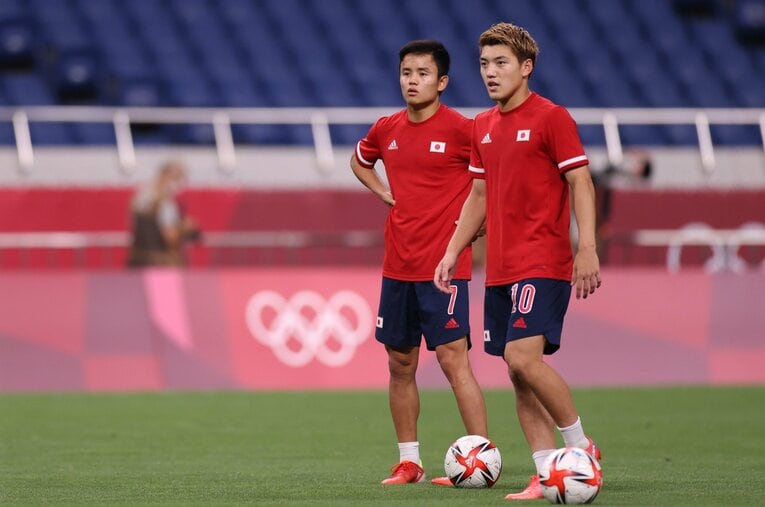 東京五輪の久保と堂安　©Masashi Hara-FIFA/Getty Images
