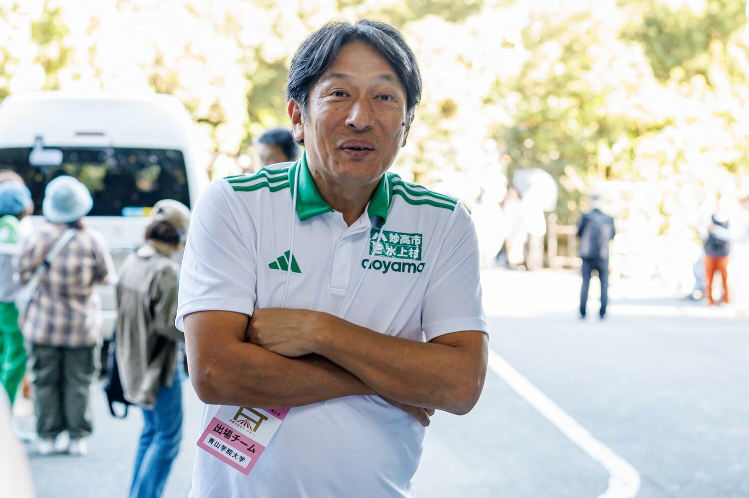 出雲駅伝と同じく3位の成績にも表情は明るかった青学大の原晋監督　©Kiichi Matsumoto