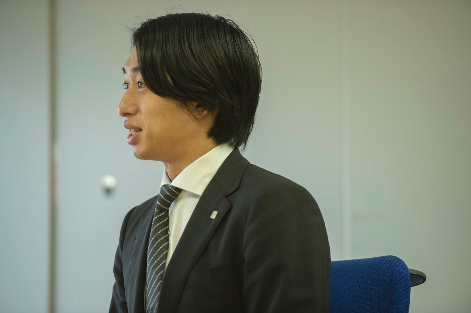 取材に答える神林勇太（2021年）©Wataru Sato