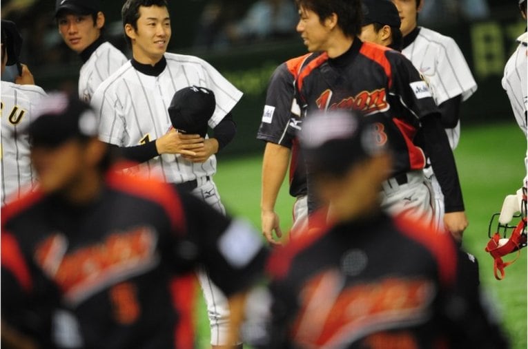 セ・パ両リーグ誕生60周年記念　U-26 NPB選抜×大学選抜　プロアマ交流戦で前田健太と　©Naoya Sanuki