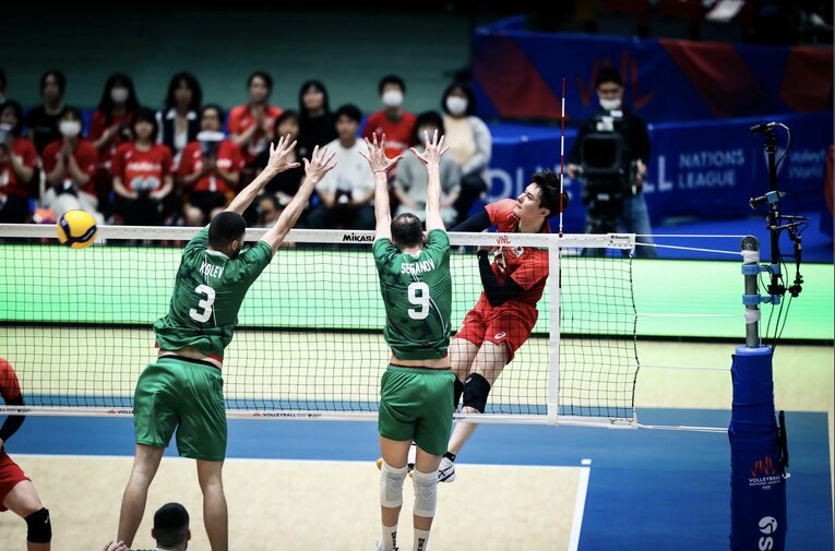 ネーションズリーグ ブルガリア戦　©︎FIVB