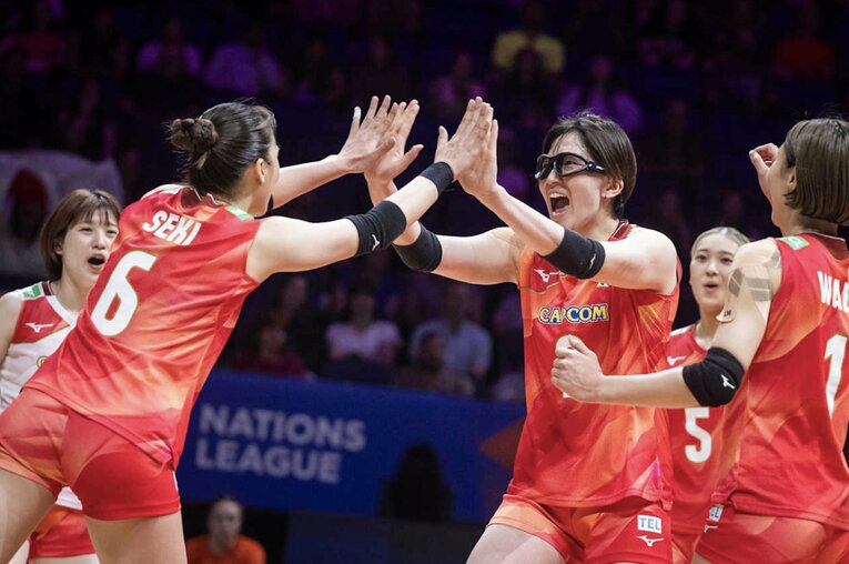 荒木彩花（VNLフランス戦）©︎Volleyball World