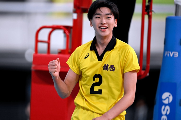 バレーボール男子日本代表の登録メンバーに選出された一ノ瀬漣（17歳）。新年度は鎮西高校のキャプテンを務める ／ photograph by Hiroyuki Nakamura