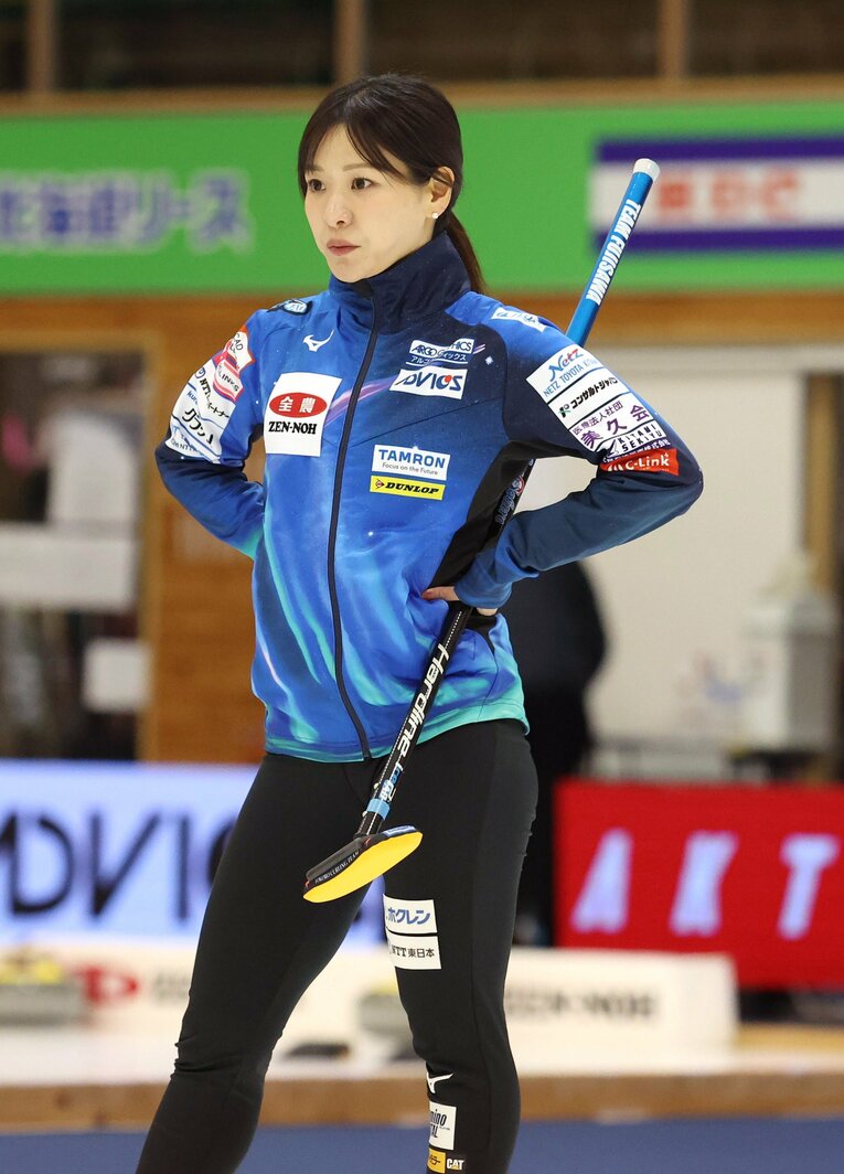 ロコ・ソラーレの吉田知那美　©JIJI PRESS