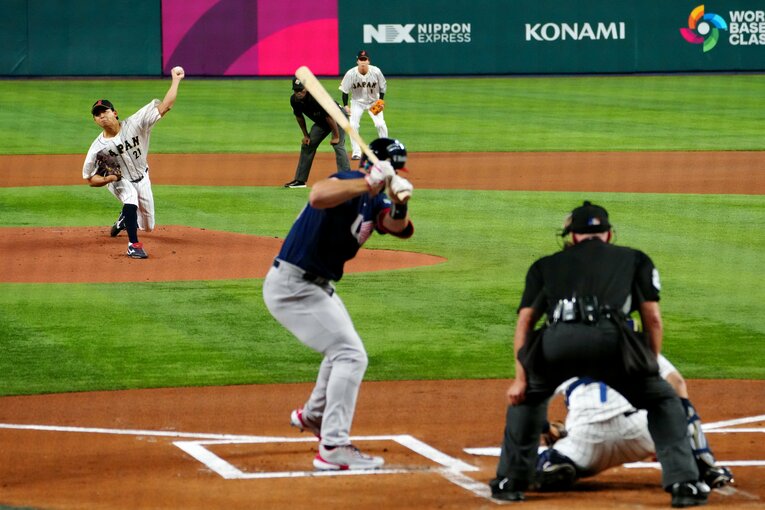 決勝アメリカ戦で先発。打者10人に対し4安打1失点　©Getty Images