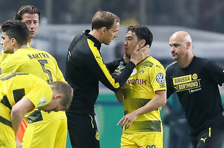 ドルトムント時代の香川真司とトゥヘル監督 ／ photograph by Getty Images