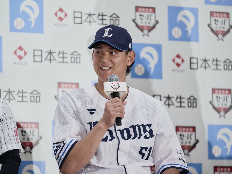 好調の西武をトップバッターとして牽引する、西川愛也  ©︎Yuki Suenaga