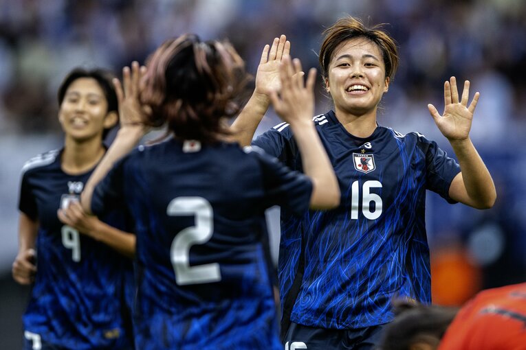 【なでしこ超新星】韓国戦でのゴール後　©Takuya Sugiyama