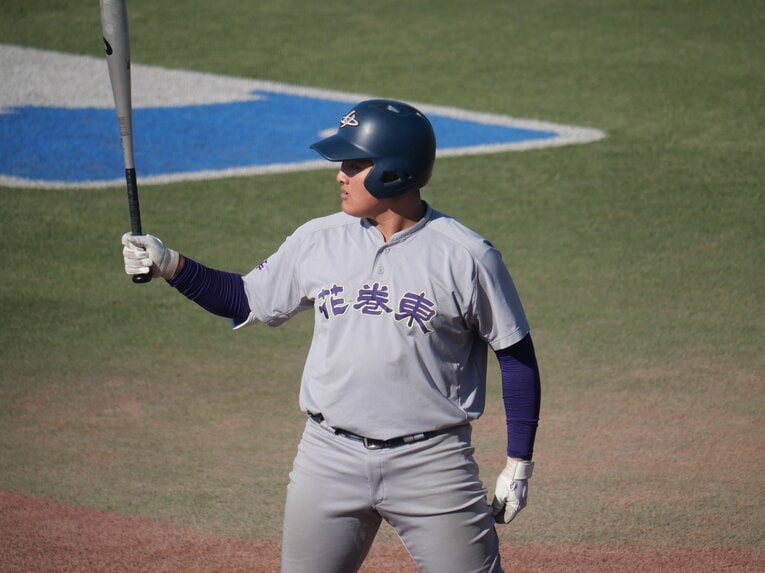 花巻東高・佐々木麒太郎（1年・内野手）　©PABB-lab