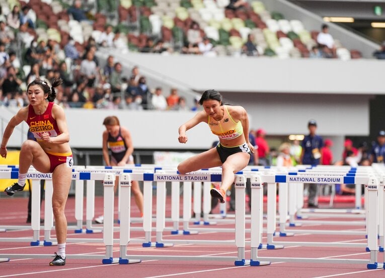 カテゴリーAの5月のゴールデングランプリでは向かい風の中、12秒台をマークし日本人トップの2位　©Satoshi Wada