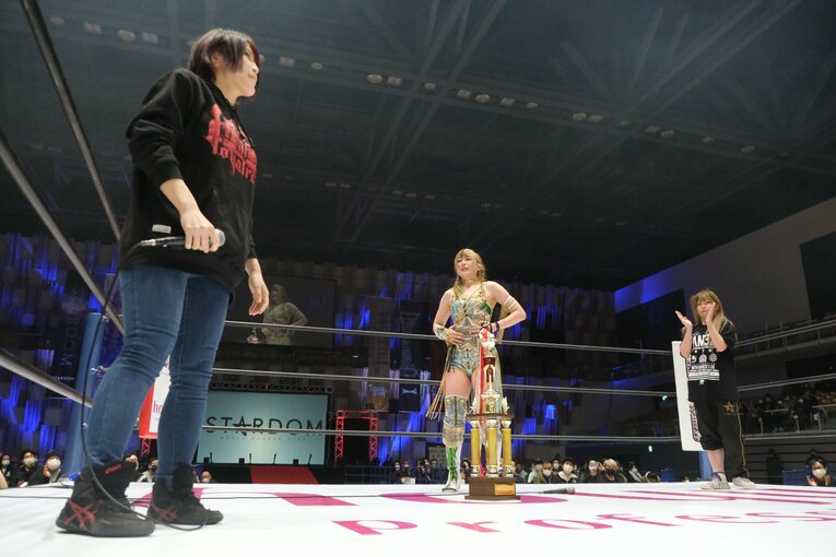 試合後には次期挑戦者に林下詩美と中野たむを指名した上谷