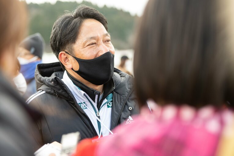 レース後の青学大・原晋監督　©Nanae Suzuki