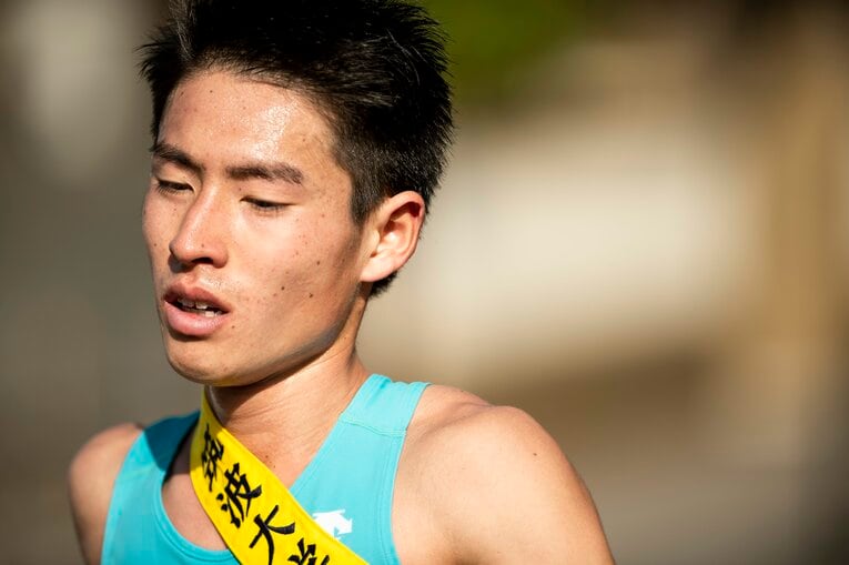 2020年箱根駅伝4区の筑波大・大土手嵩　©Yuki Suenaga