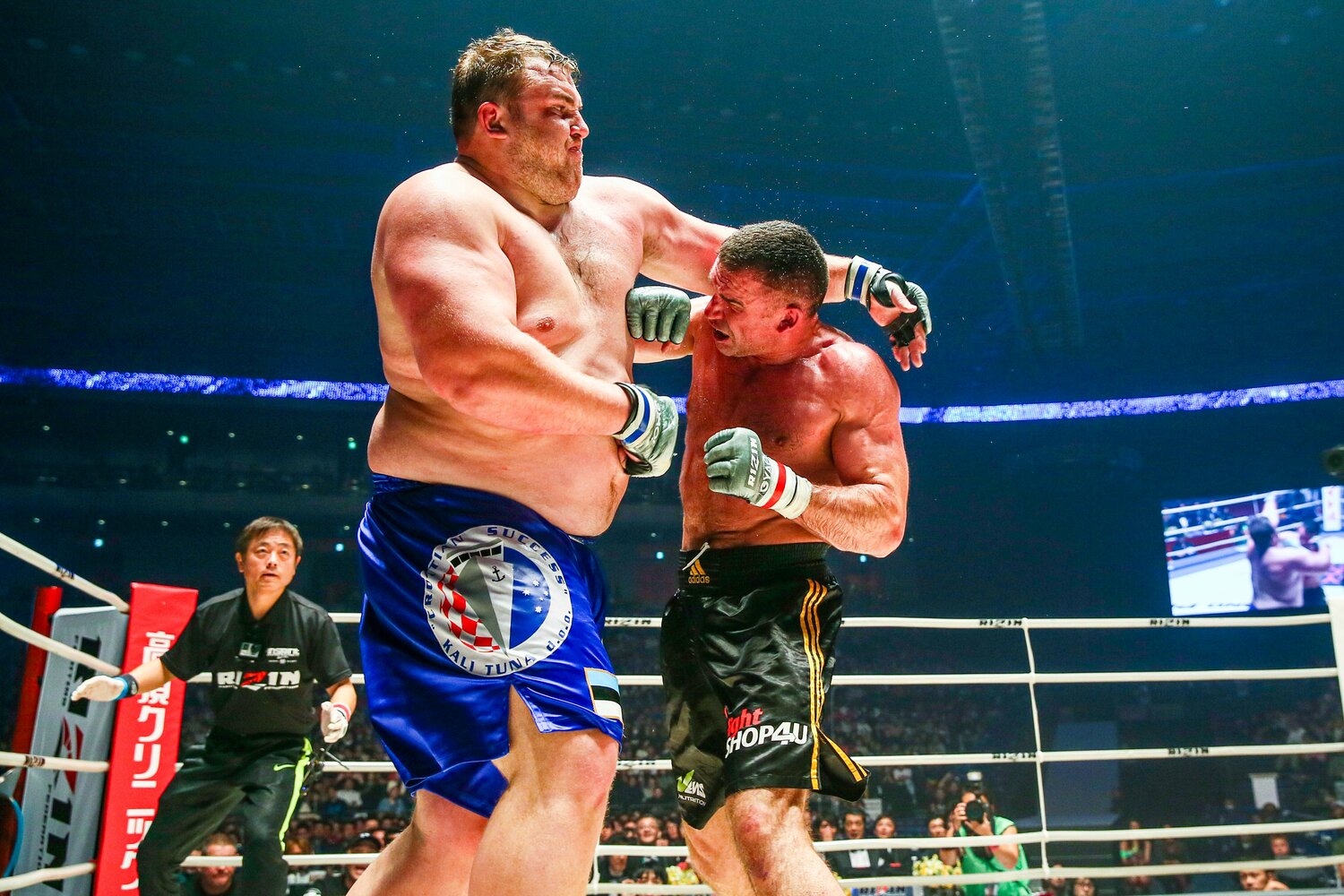 RIZINの旗揚げ興行に急遽出場を決め、MMAルールで元大関・把瑠都と対戦した　©RIZIN FF Susumu Nagao