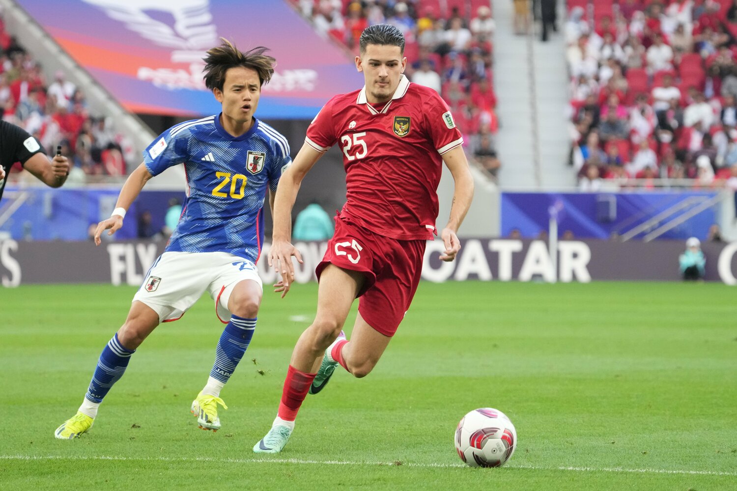 現在はC大阪に所属するハブナー。1月のアジア杯では久保建英ともマッチアップしている　©Getty Images