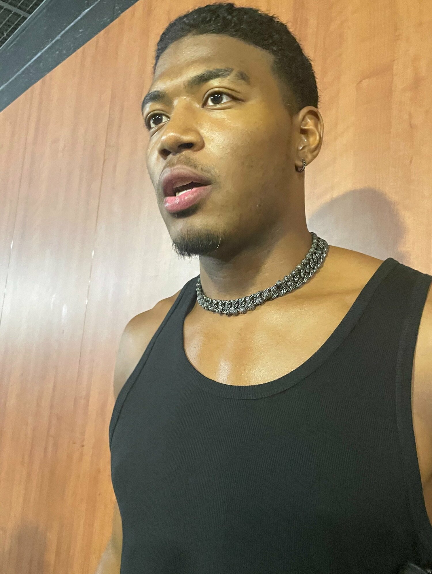 メディアの前で改めて自らの考えを述べた八村塁（筆者撮影）