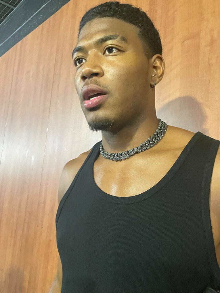 メディアの前で改めて自らの考えを述べた八村塁（筆者撮影）