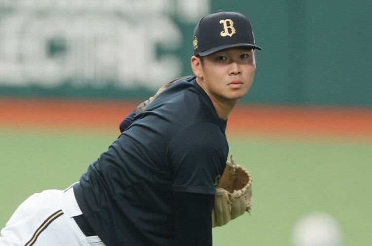 開幕戦の好投に続き、今季2戦目でプロ初勝利をマークしたオリックス山下舜平大（20歳）。プロ3年目、いよいよブレイクとなるか ／ photograph by JIJI PRESS
