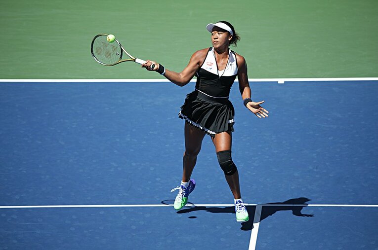 会心のストレート勝ちで3回戦進出を決めた大坂なおみ。世界的アスリートも彼女の戦いぶりに注目している。 ／ photograph by Hiromasa Mano