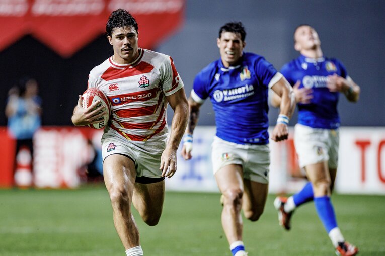 近年、力をつけるイタリアに完敗。CTBディラン・ライリーが走力を生かして2トライを奪ったが…　©︎Kiichi Matsumoto