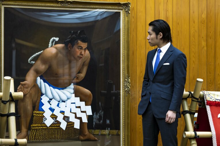 旧九重部屋を改装した「ちゃんこ千代の富士」にて。剛さんは活動を通して、千代の富士という存在を伝え続ける　©Takuya Sugiyama