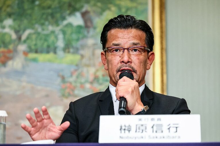 「THE MATCH 2022」の実行委員を務める榊原信行氏は、5月31日の記者会見でフジテレビに「戻ってきてほしい」と訴えかけた ／ photograph by Susumu Nagao