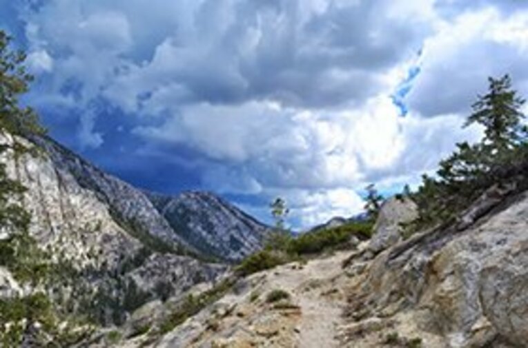 雲がもくもくと出てきて、遠くで雷がなり出した。雨が少し怖い。 