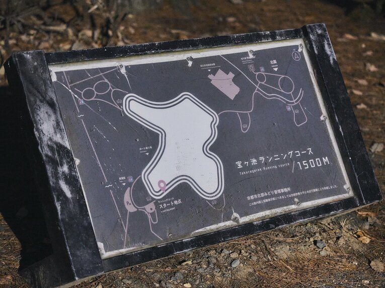 学校から2kmほど離れた宝が池公園のランニングコース。ここが主な練習場所になる　©Yuki Suenaga