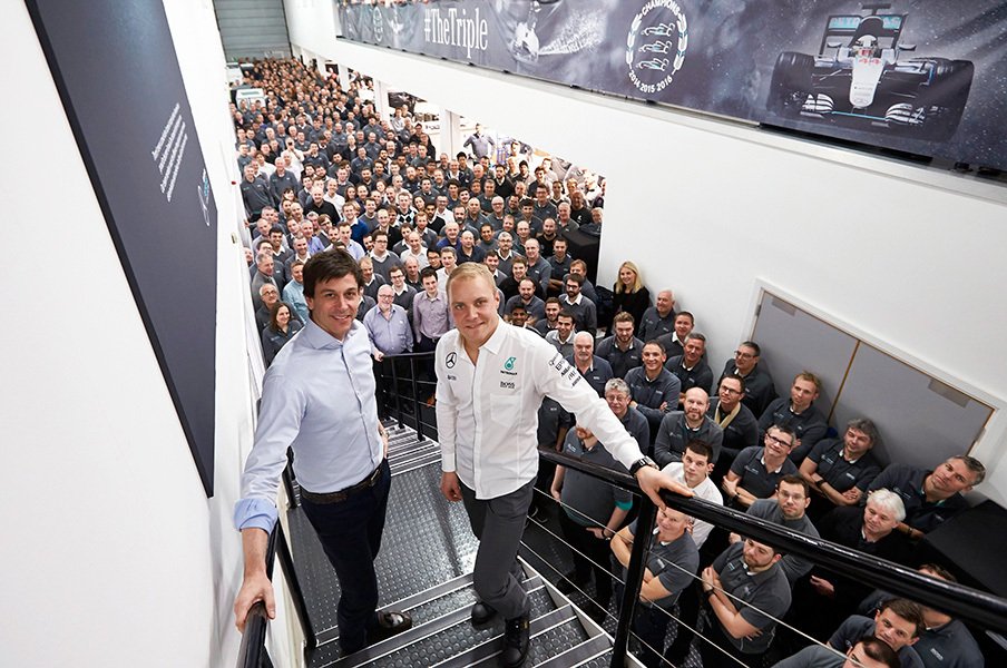 F1メルセデスの新シートにボッタス。前王者ロズベルグと同じ道を歩むか。<Number Web> photograph by Getty Images