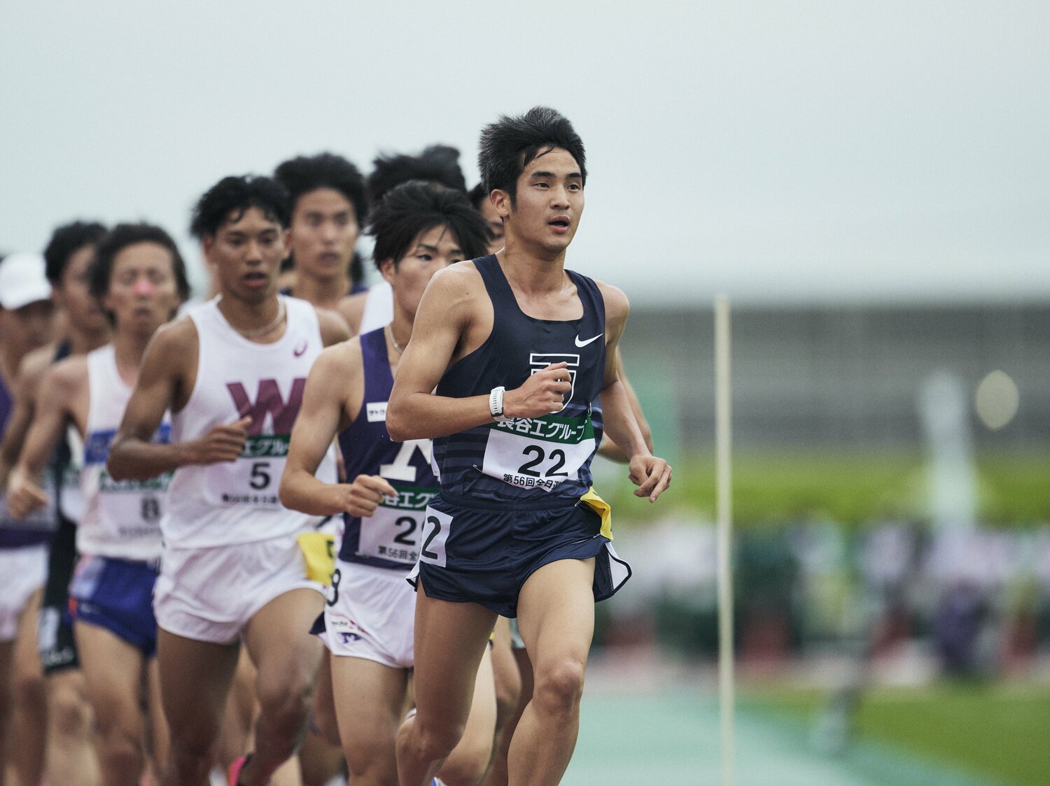 東洋大1年の松井海斗（埼玉栄）。全日本大学駅伝の関東地区選考会1組でトップフィニッシュした　©Yuki Suenaga
