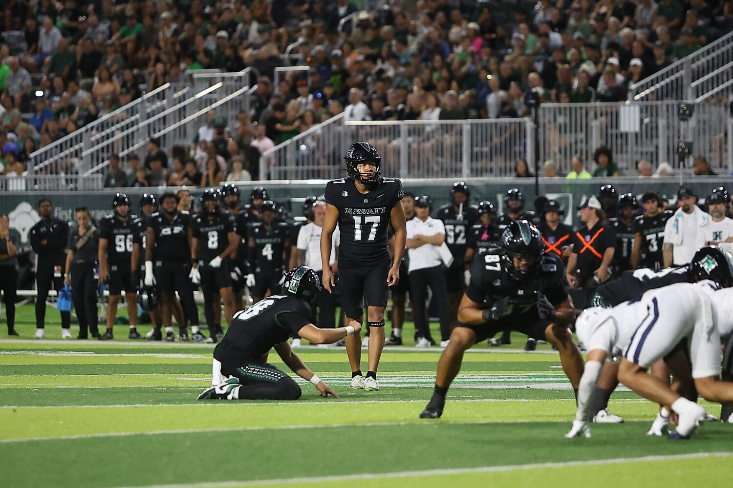 2025年シーズンは25本のキックを完璧に決めてきた松澤だったが、大学新記録となる26本目を失敗／ハワイ大学提供