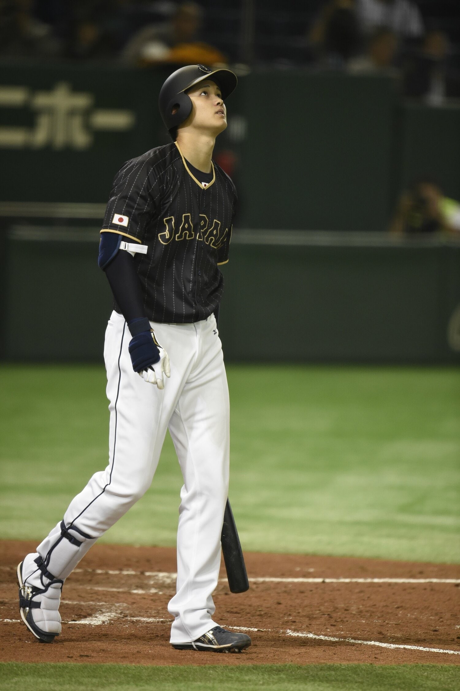 2016年の強化試合では東京ドームの天井にボールが消えて“ありゃー”という表情　©Naoya Sanuki