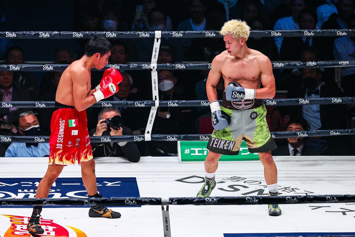 すっかりボクサーらしくなった那須川天心の構え　©Susumu Nagao