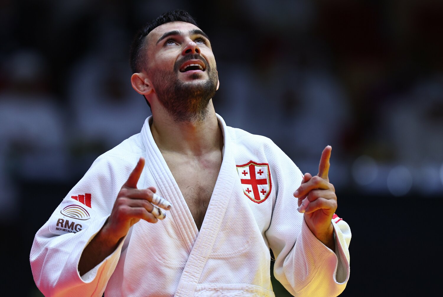 東京五輪で銀メダルを獲得した後、参加資格証を剥奪されたバジャ・マルグベラシビリ　©Getty Images