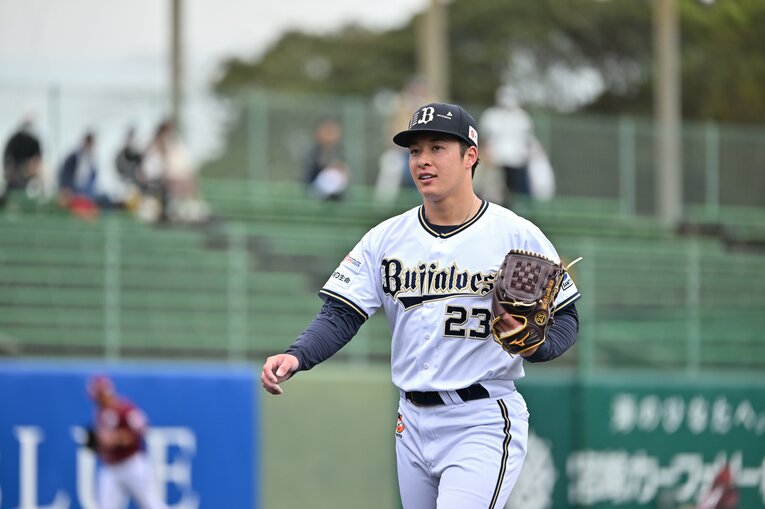 オリックスキャンプで奮闘する吉田輝星　©Hideki Sugiyama