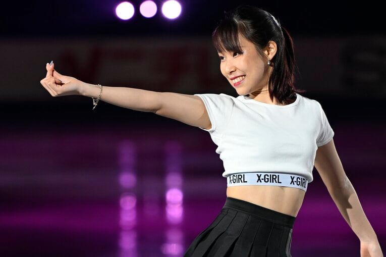 エキシビションで見せた明るい笑顔も印象的だった　©Asami Enomoto