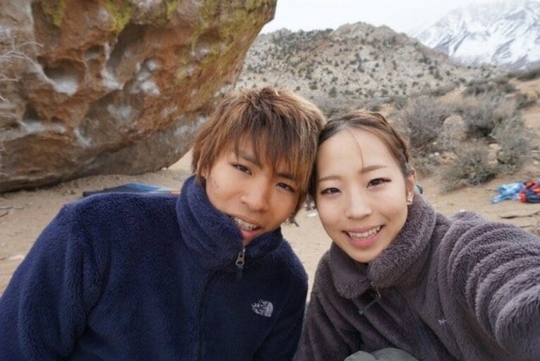 クライミングの競技を通して、距離を縮めていった2人（野口さん提供）