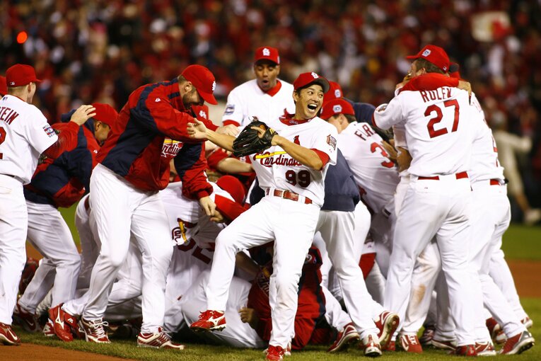 カージナルス時代の田口壮。2006年にはワールドシリーズ優勝を経験　©︎Getty Images