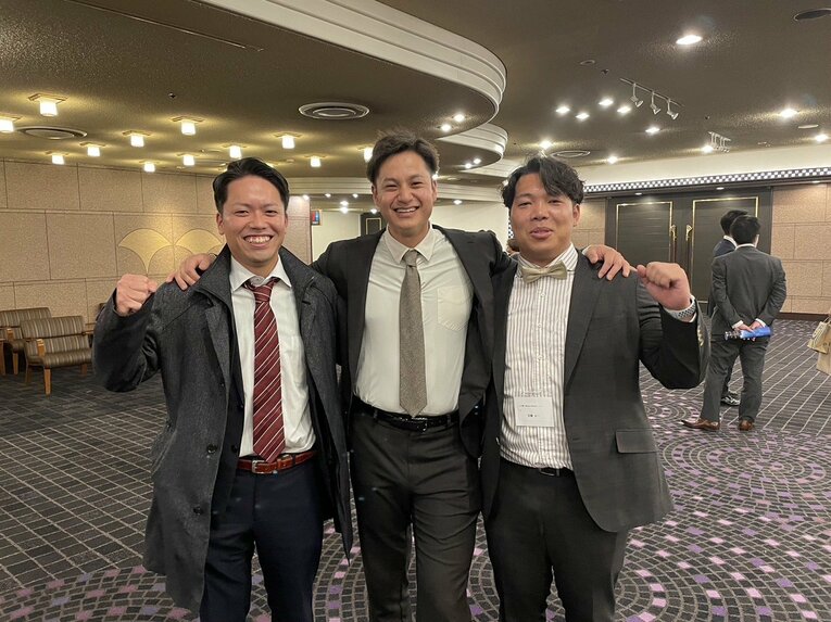 今年1月、済々黌高校の甲子園出場10周年パーティーで　写真：林竜也さん提供