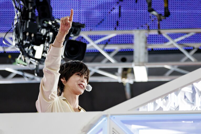 世界陸上の応援サポーターを務めた「&TEAM」のK　©︎Kiichi Matsumoto