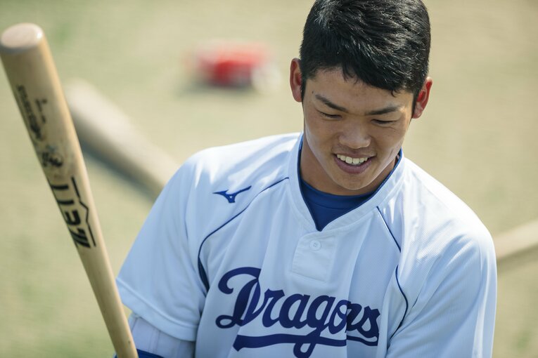 2019年3月、1年目の根尾　©Kiichi Matsumoto