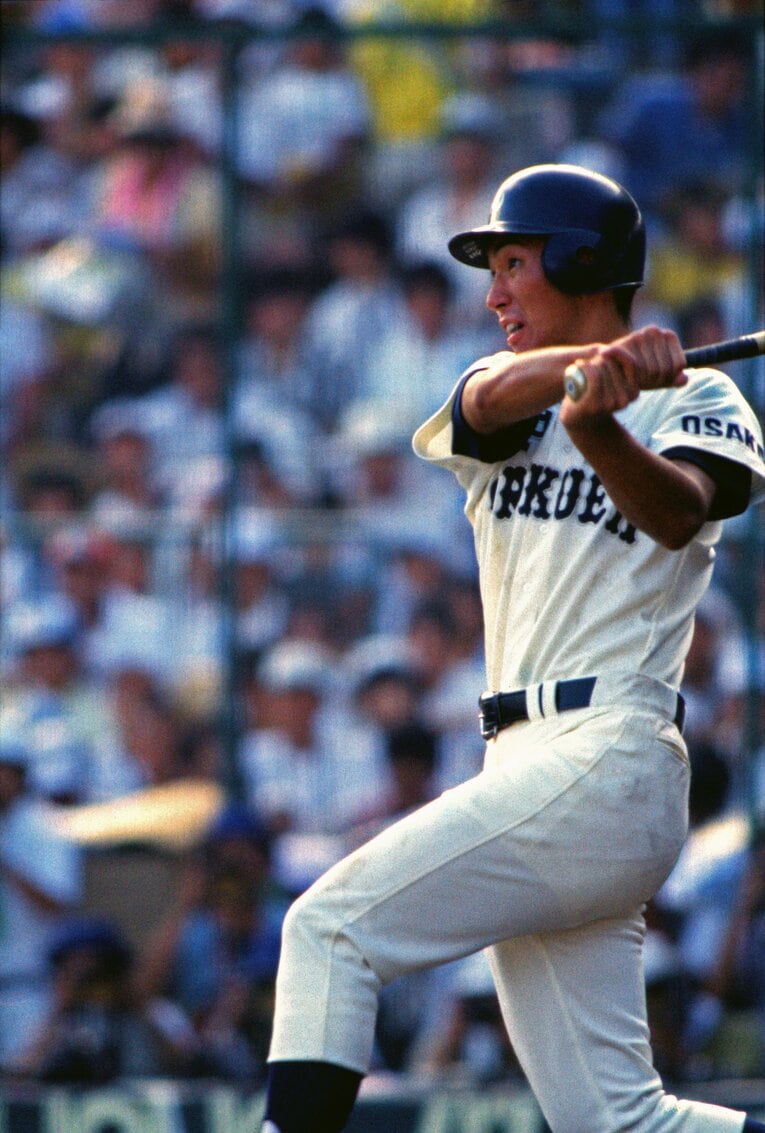 1984年のPL学園vs享栄戦で3本の本塁打を放った清原和博 ©︎Katsuro Okazawa/AFLO