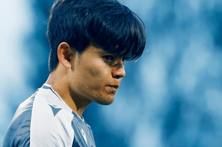 レアル・ソシエダの久保建英。負傷により無念の日本代表選外となった三笘薫に対して思いやりを見せた ／ photograph by Daisuke Nakashima