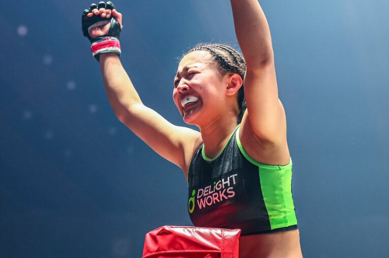 RIZIN3戦目でイ・ボミから一本勝ちを収めた現役高校生ファイターのNOEL（17歳） ／ photograph by RIZIN FF Susumu Nagao