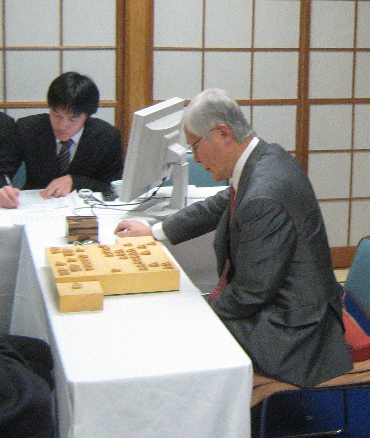 電王戦での米長　©JIJI PRESS