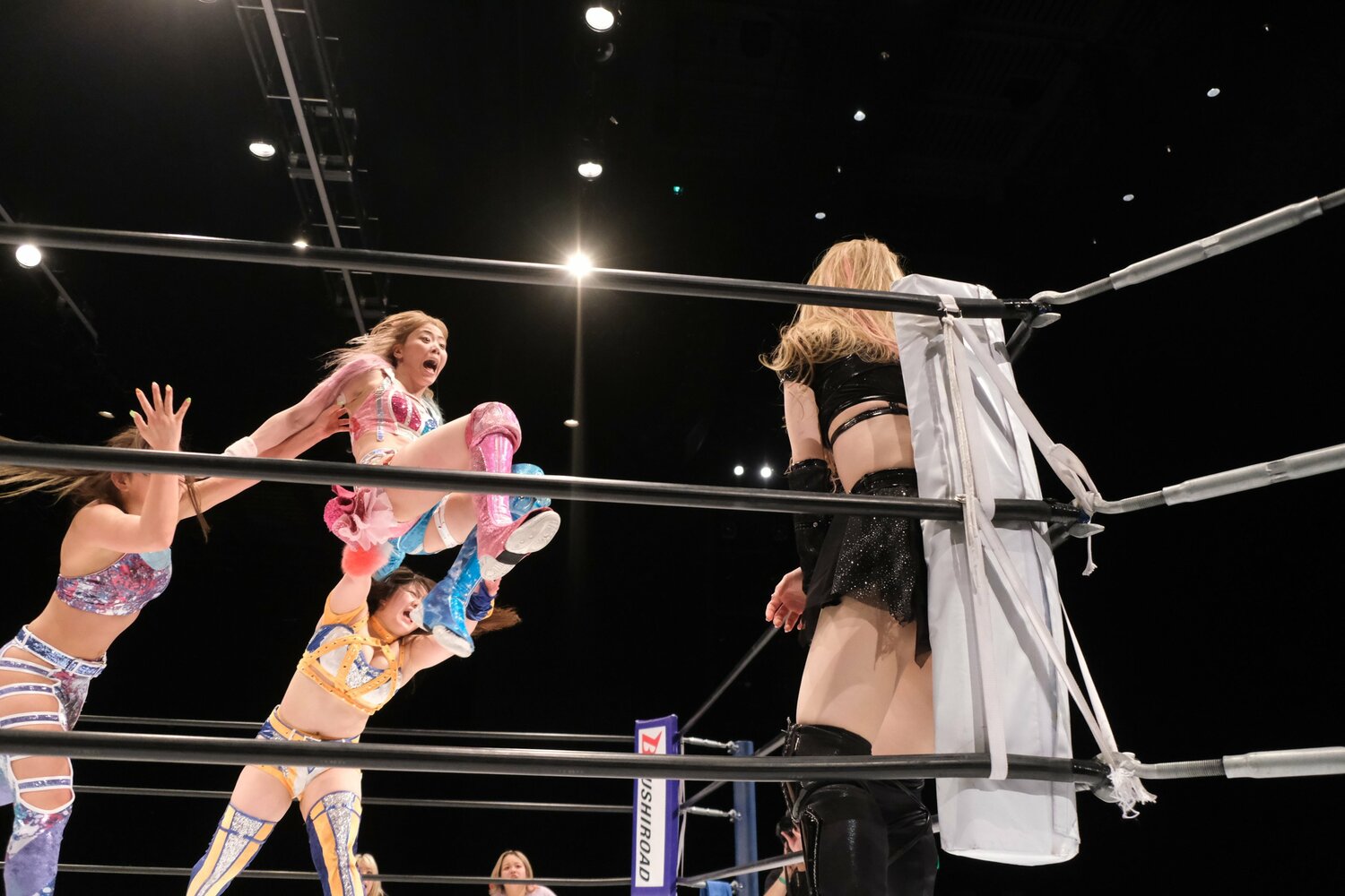 葉月とコグマが岩谷を下から支えると…