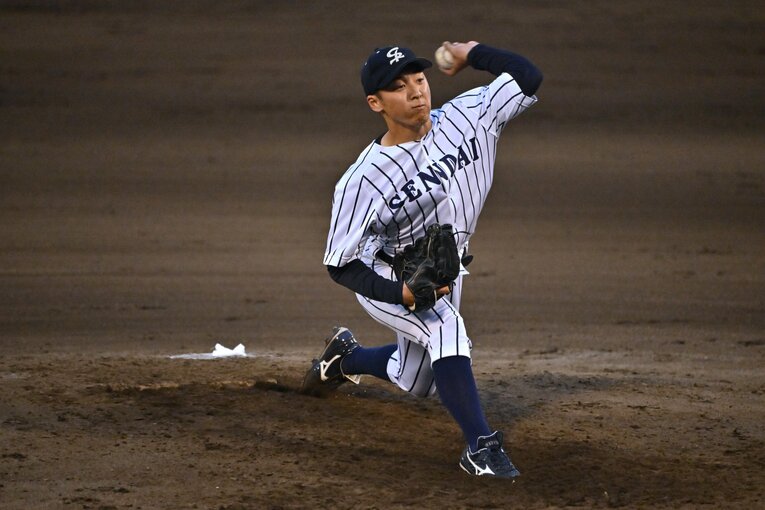 侍ジャパン大学生代表の選考合宿でも好投した渡邉　©Hideki Sugiyama