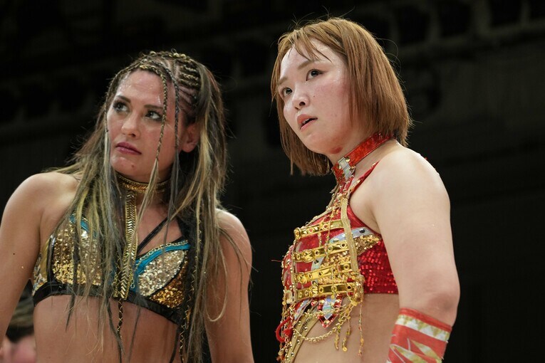 7月13日の両国国技館大会でシングル対決が濃厚なジュリアとSareee　©Essei Hara