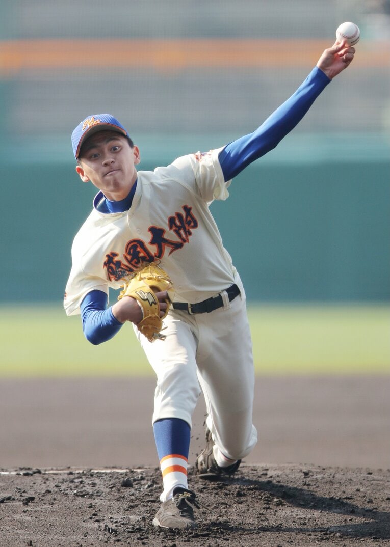 森岡大附高時代の三浦。今と比べると線の細さが目立つ　©JIJI PRESS